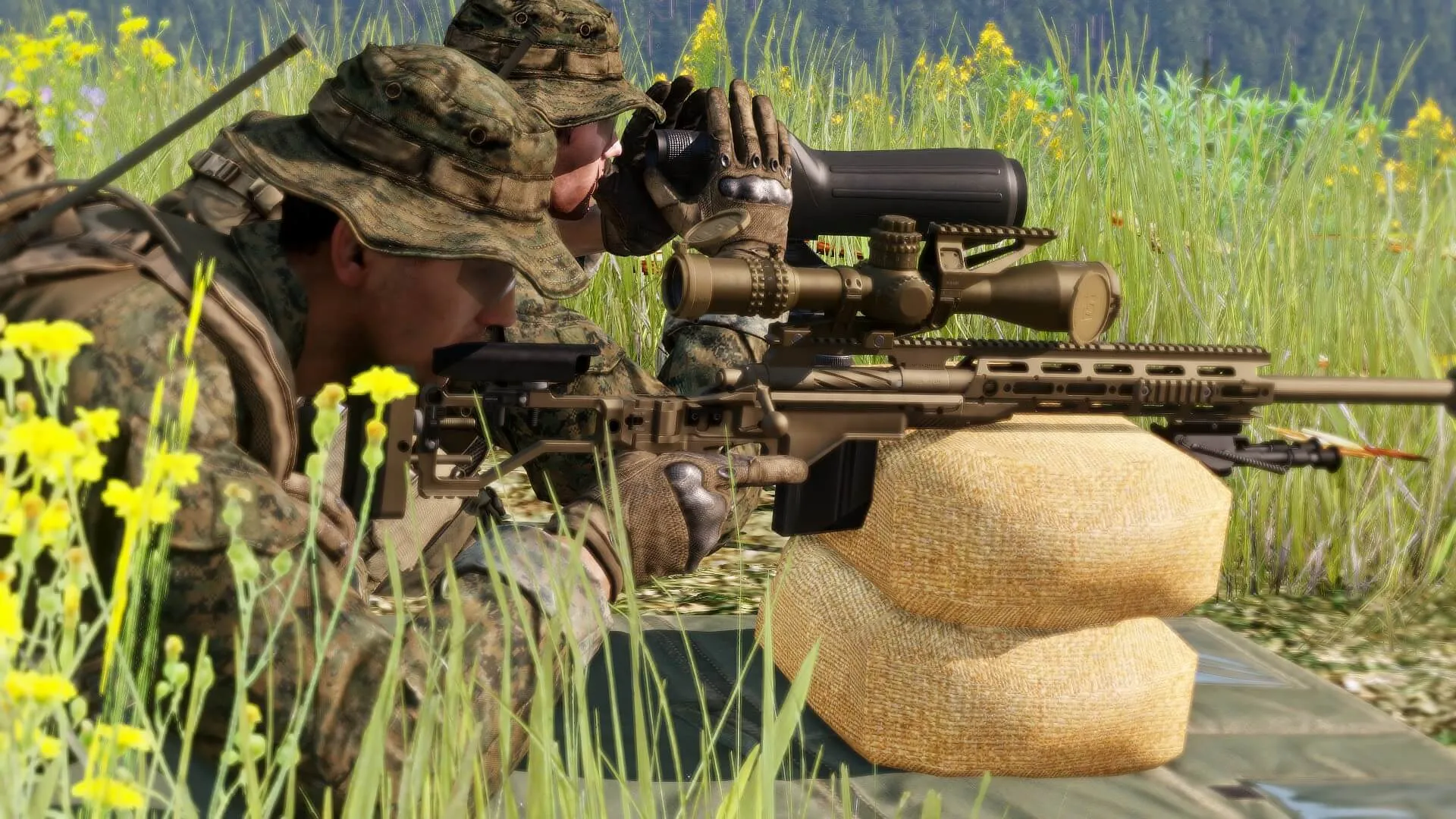 US Milsim members in an Arma 3 operation